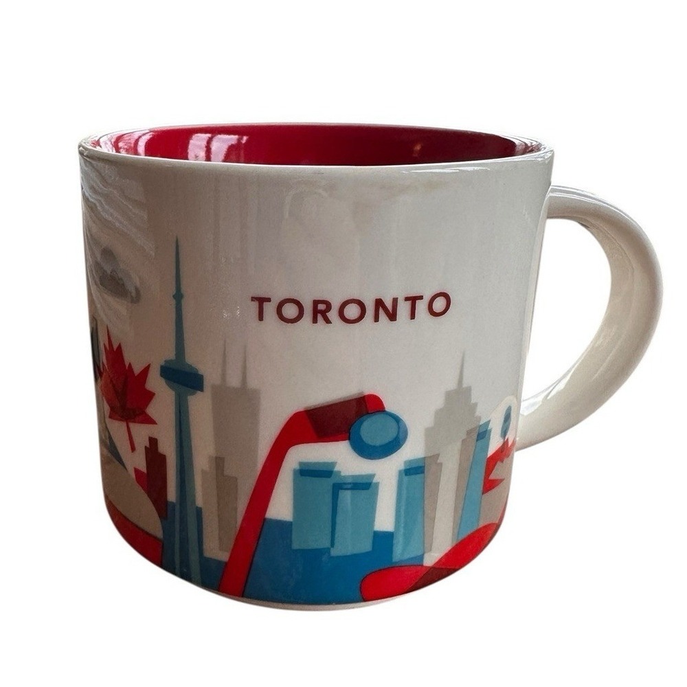 Starbucks Toronto You Are Here Collection Mug 14oz White Red Excellent Ceramic